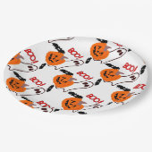 Halloween Paper Tellers 9"/Pumpkin, Geist und Fled Pappteller (Schrägansicht)