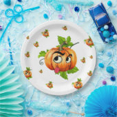 Halloween Paper Tellers - Funny Pumpkin Face Pappteller (Party)