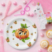 Halloween Paper Tellers - Funny Pumpkin Face Pappteller (Party)