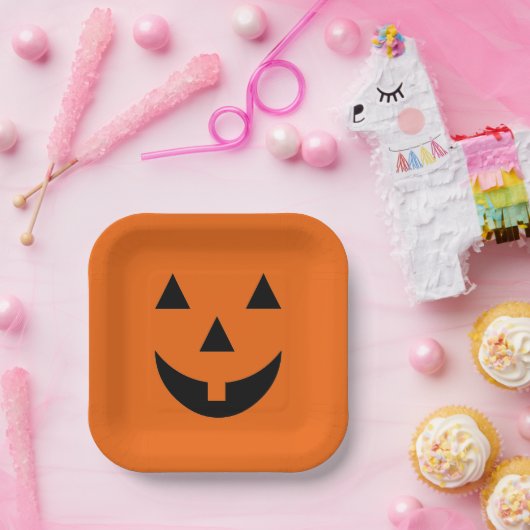 Halloween Paper Tellers-Pumpkin-Gesicht Pappteller (Party)