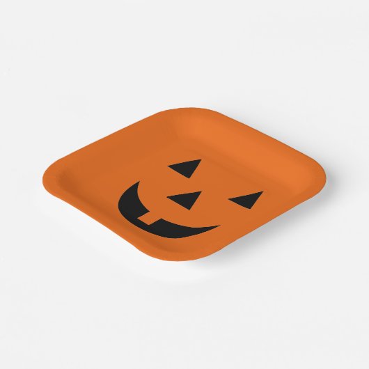 Halloween Paper Tellers-Pumpkin-Gesicht Pappteller (Gewinkelt)
