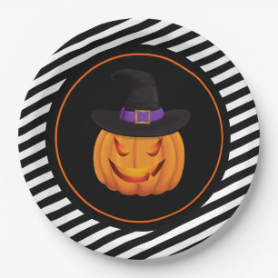 Halloween Paper Tellers-Pumpkin Hexe Pappteller