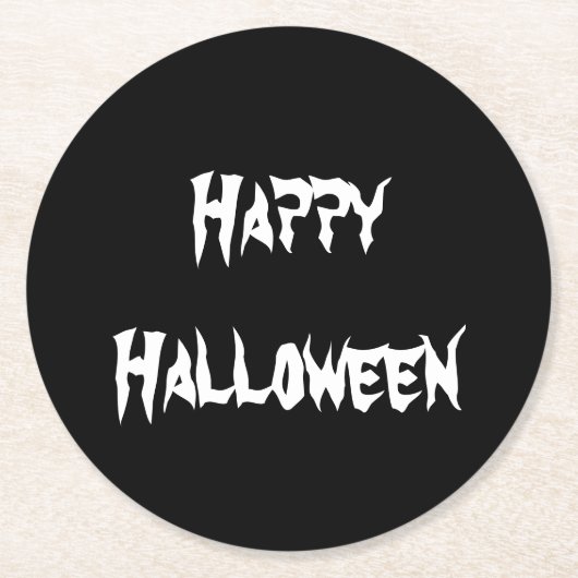 Halloween Paper Untersetzer Schwarz-Weiß (Vorderseite)