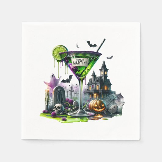 Halloween Paper von Mitternacht Martini Serviette (Vorderseite)