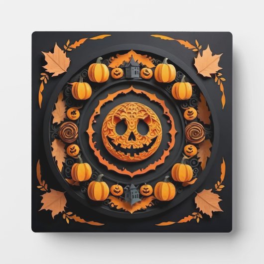 Halloween Papercuat Mandala Fotoplatte (Vorderseite)