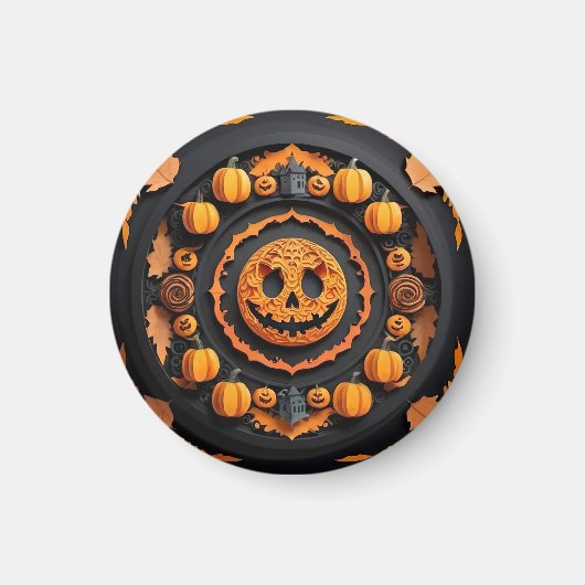 Halloween Papercuat Mandala Magnet (Vorne)