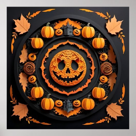 Halloween Papercuat Mandala Poster (Vorne)