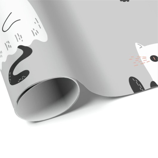 Halloween-Papier für die Trick-oder-Treaterkatze Geschenkpapier (Rolleneckpunkt)