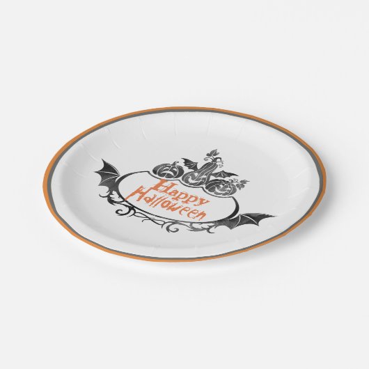 Halloween-Papierplatte Pappteller (Schrägansicht)