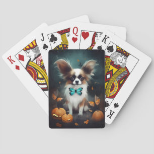 Halloween Papillon mit Kürbissen Gruselig Spielkarten