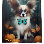Halloween Papillon mit Pumpkins Beängstigend Duschvorhang (Vorderseite)