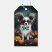Halloween Papillon mit Pumpkins Beängstigend Geschenkanhänger (Vorderseite)