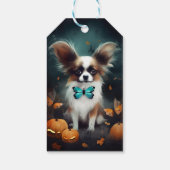 Halloween Papillon mit Pumpkins Beängstigend Geschenkanhänger (Rückseite)