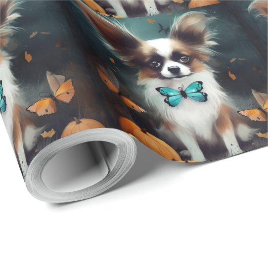 Halloween Papillon mit Pumpkins Beängstigend Geschenkpapier (Rolleneckpunkt)