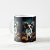 Halloween Papillon mit Pumpkins Beängstigend Kaffeetasse (Vorderseite Links)