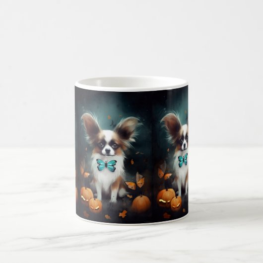 Halloween Papillon mit Pumpkins Beängstigend Kaffeetasse (Mittel)