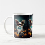 Halloween Papillon mit Pumpkins Beängstigend Kaffeetasse (Links)