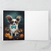 Halloween Papillon mit Pumpkins Beängstigend Karte (Innenseite)