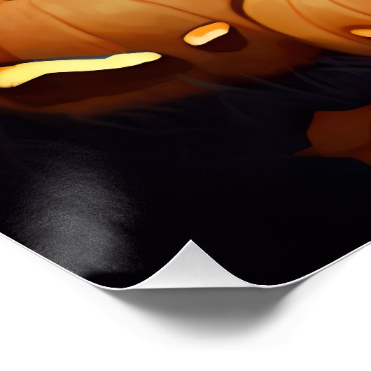 Halloween Papillon mit Pumpkins Beängstigend Poster (Ecke)