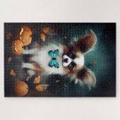 Halloween Papillon mit Pumpkins Beängstigend Puzzle (Horizontal)