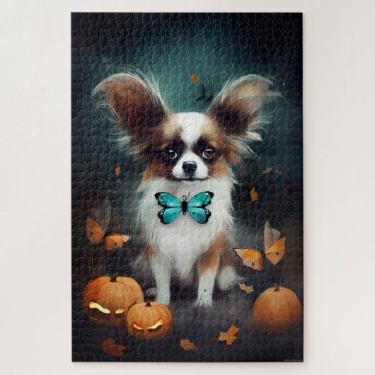 Halloween Papillon mit Pumpkins Beängstigend Puzzle (Vertikal)