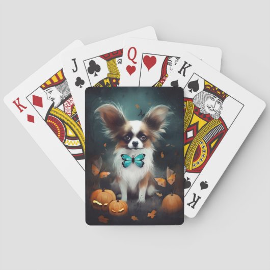 Halloween Papillon mit Pumpkins Beängstigend Spielkarten (Rückseite)