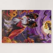 Halloween Papillon Vampir-Kürbisse Gruselig Puzzle (Horizontal)