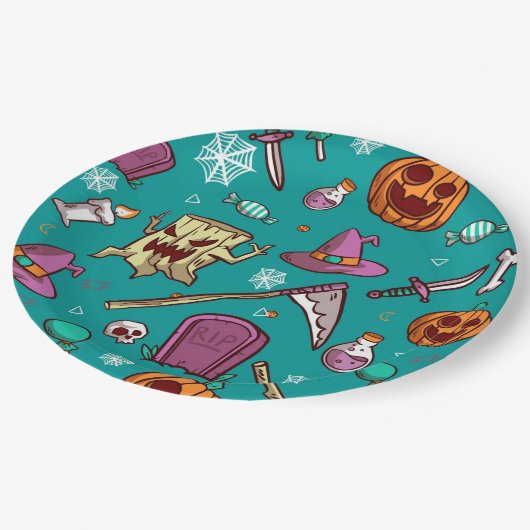 Halloween Pappteller (Schrägansicht)