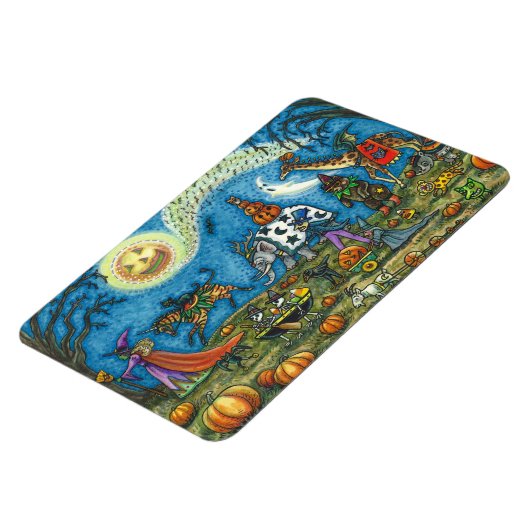 HALLOWEEN PARADE Hexe Giraffe Bear Zebra Skellies Magnet (Linke Seite)