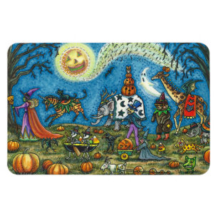 HALLOWEEN PARADE Hexe Giraffe Bear Zebra Skellies Magnet
