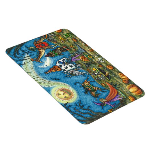 HALLOWEEN PARADE Hexe Giraffe Bear Zebra Skellies Magnet (Rechte Seite)