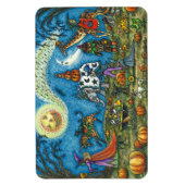 HALLOWEEN PARADE Hexe Giraffe Bear Zebra Skellies Magnet (Vertikal)