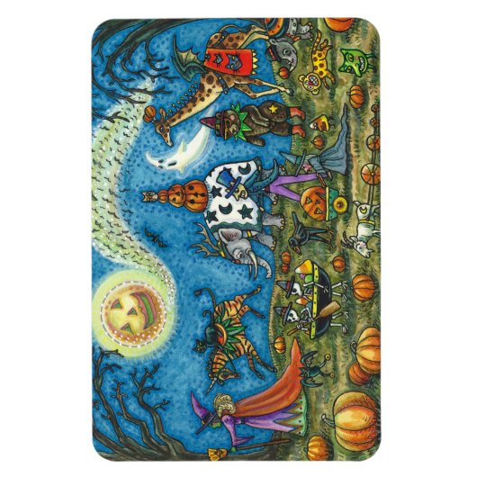 HALLOWEEN PARADE Hexe Giraffe Bear Zebra Skellies Magnet (Vertikal)