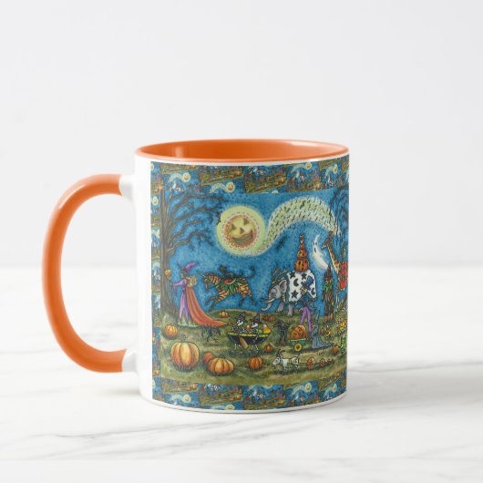 HALLOWEEN PARADE Hexe Giraffe Bear Zebra Skellies Tasse (Links)