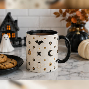 Halloween Parisian Bistro Mosaikfliesen-Kaffeetass Tasse