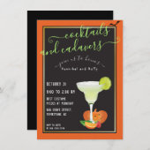 Halloween Parody Cocktails und Cadavers Seltsam Einladung (Vorne/Hinten)
