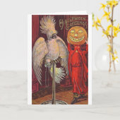 Halloween Parrot und Pumpkin Karte (Gelbe Blume)