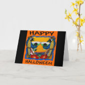 HALLOWEEN PARROTS KARTE (Gelbe Blume)