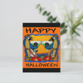 HALLOWEEN PARROTS POSTKARTE (Stehend Vorderseite)