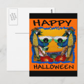 HALLOWEEN PARROTS POSTKARTE (Vorne/Hinten)