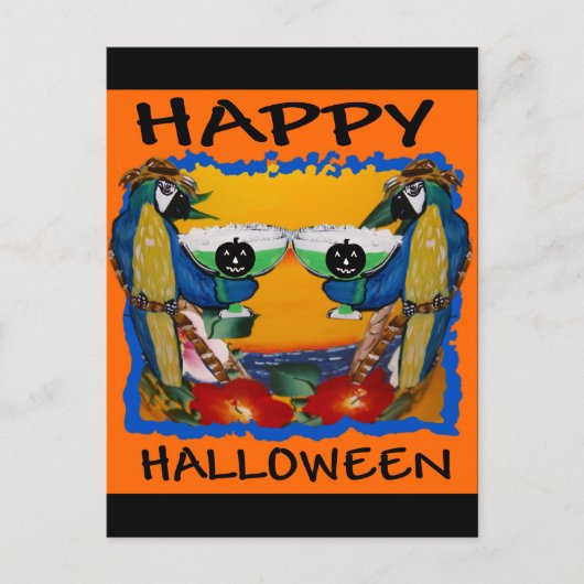 HALLOWEEN PARROTS POSTKARTE (Vorderseite)