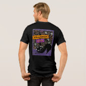 Halloween Party and Black Cat, Tri-Blend Shirt (Rückseite voll)