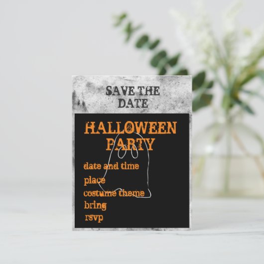 Halloween-Party Ankündigung Datum freihalten (Stehend Vorderseite)