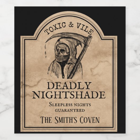 Halloween-Party Apothekarflasche Weinetikett (Einzelnes Label)