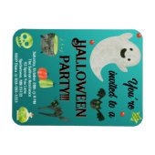 Halloween-Party Aquamarin und grün Magnet (Horizontal)