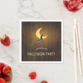 Halloween-Party, Aquarellbat & Moon, rustikal Serviette (Beispiel)