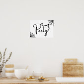 Halloween-Party auf dieser Art Pfeil geradeaus Poster (Küche)