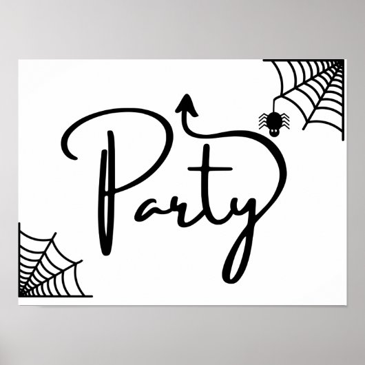 Halloween-Party auf dieser Art Pfeil geradeaus Poster (Vorne)