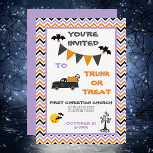Halloween-Party aus Trunk oder Leckerei Einladung