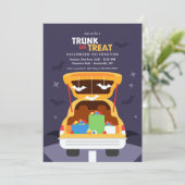 Halloween-Party aus Trunk oder Leckerei Einladung (Stehend Vorderseite)